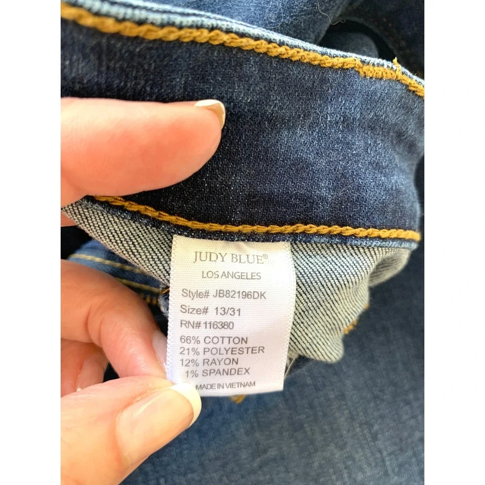 Judy Blue Flare Front Side Welt Pockets Jeans 13/31 Inseam 32
